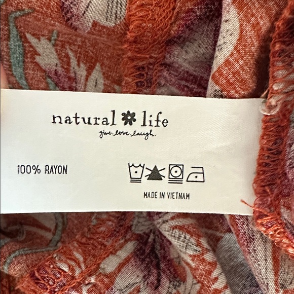 Natural Life Rebecca Midi Dress Terracotta Floral Pattern Size Large - Picture 13 of 14